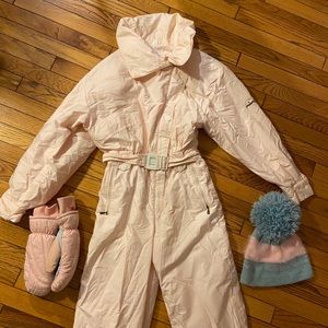 Vintage pink ski suit